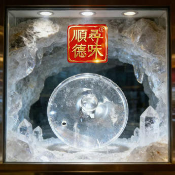 原石水晶锅盖(水晶柄) 规格15-1.5cm 重量 // 编码 35102160