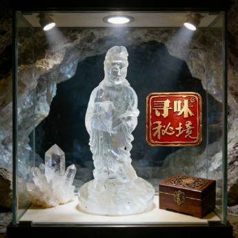 白晶观音摆件(水晶大王收藏) 规格32*27*65/ 重量 // 编码 82900138