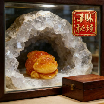田黄石金蟾摆件（水晶大王收藏）（非卖品） 规格5.5*4*3/ 重量 // 编码 17003077