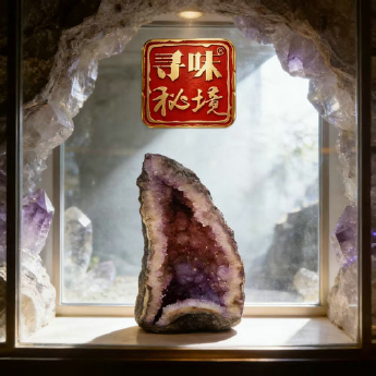 紫晶洞（水晶大王收藏） 规格22*22*41cm 重量 8.28千克 编码 11002107