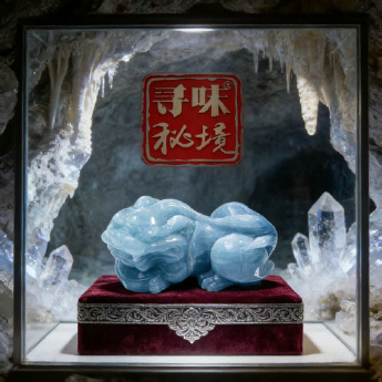 海蓝宝皮丘摆件 规格80mm 重量 // 编码 92501020