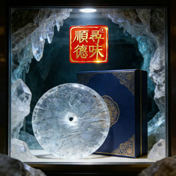 原石水晶锅盖(有孔) 规格19*1-1.5cm 重量 // 编码 35102096