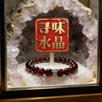 石榴石圆珠+925银配饰手链 规格7mm 重量 // 编码 16800003（多种搭配看图选款）