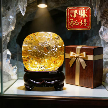 黄胶花笑佛摆件（水晶大王收藏） 规格// 重量 // 编码 92105097