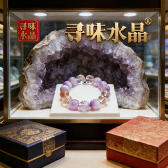 薰衣草紫晶圆珠+配饰或配珠手链（两情相悦） 规格12mm 重量 /克 编码 16800021（多种搭配看图选款）