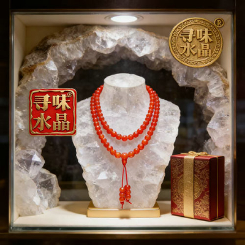 红玛瑙佛珠手串（108粒.无隔珠） 规格8mm 重量 // 编码 82101168