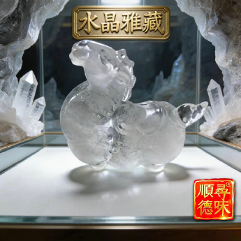 原石水晶摆件（唐马） 规格约宽10高8cm 重量 // 编码 35102675
