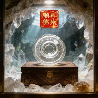 原石水晶冰烧圆形托碟 规格14cm 重量 // 编码 35102673