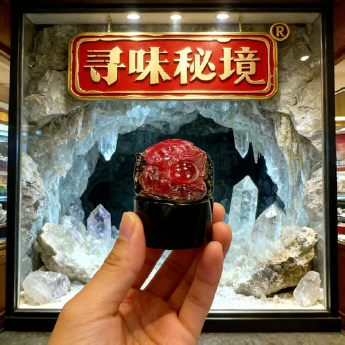 西瓜碧玺金鱼印章（水晶大王收藏）（非卖品） 规格2*3.7/ 重量 // 编码 17003070