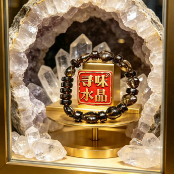 烟晶苹果形手链 规格6mm 重量 /克 编码 47000228