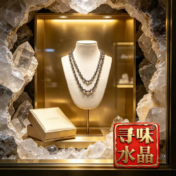 冰种黑曜石圆珠编织项链（单链无坠） 规格6mm 重量 // 编码 82300242