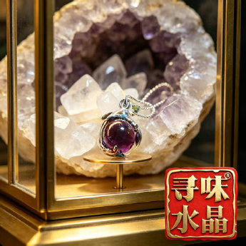 紫晶风水球挂坠 规格19*10*8mm 重量 38克 编码 91000871