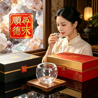 原石水晶鼓形大茶杯（礼包#37） 规格宽7高6cm 重量 // 编码 35103093