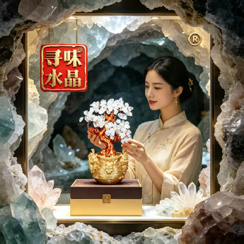 小龙头招财树摆件-白晶 规格18*14*8.5cm 重量 // 编码 94000299