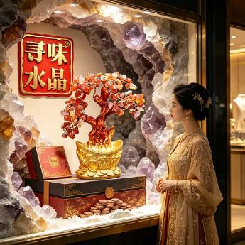 小龙凤招财树摆件-红玛瑙 规格16*13*7cm 重量 // 编码 94000290
