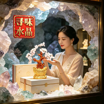 小龙凤招财树摆件-白晶 规格16*13*7cm 重量 // 编码 94000292