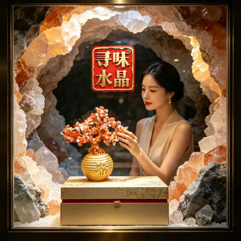 红玛瑙福袋招财树 规格高23宽23cm 重量 // 编码 94000035