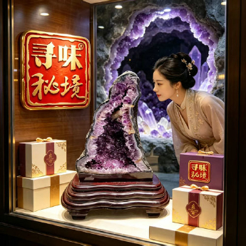 紫晶洞 规格53*22*3cm 重量 18.3千克 编码 10004038