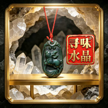 黑曜石生肖兔挂坠 规格36*22*7mm 重量 /克 编码 29900337