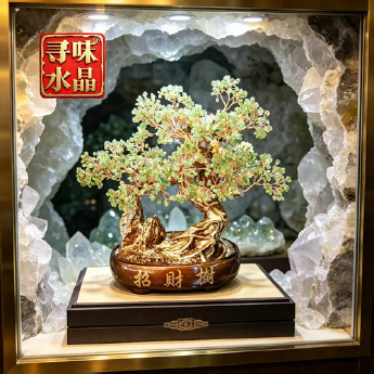金招财树（椭圆盆）-橄榄石 规格高35宽35cm 重量 // 编码 94000394
