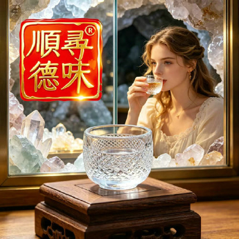 原石水晶冰烧刻面斜格直杯 规格宽6高6cm 重量 // 编码 35102024