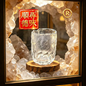 原石水晶冰烧刻面直杯 规格宽6.5高8.5cm 重量 // 编码 35101011
