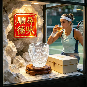 原石水晶冰烧刻面茶水杯（新款啤酒杯） 规格口径7.5高9.5cm 重量 // 编码 35100064