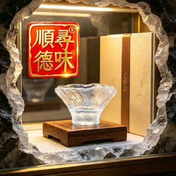 原石水晶冰烧斗笠杯（磨砂） 规格口径8.5高4.5cm 重量 // 编码 35102644