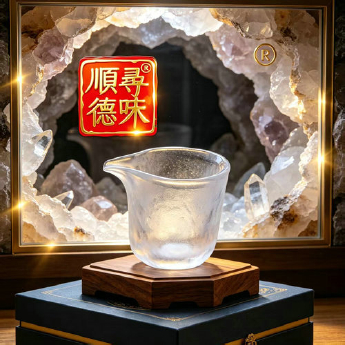 原石水晶冰烧公道杯（磨砂） 规格口径6.5高9cm 重量 // 编码 35102642