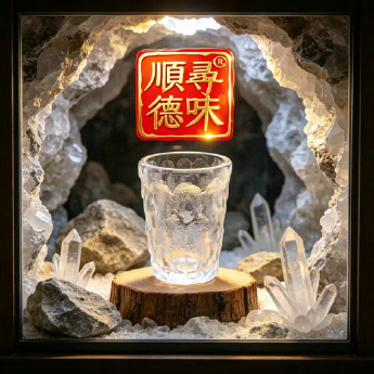 原石水晶冰烧果汁杯（直身） 规格口径7高11.5cm 重量 // 编码 35102641