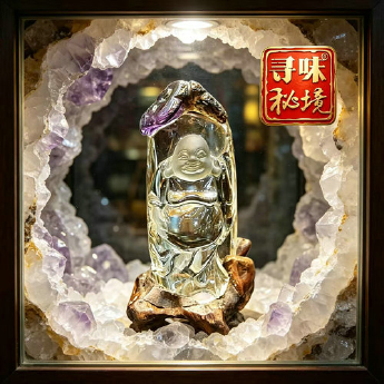 紫黄晶笑佛摆件（水晶大王收藏） 规格// 重量 // 编码 33003894