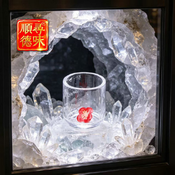 原石水晶直身茶水杯(礼盒套装#16) 规格宽8高8.8cm 重量 // 编码 35103065