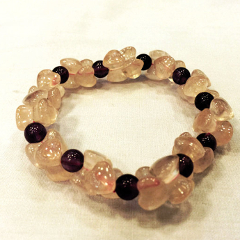 芙蓉石心连心 紫圆手链