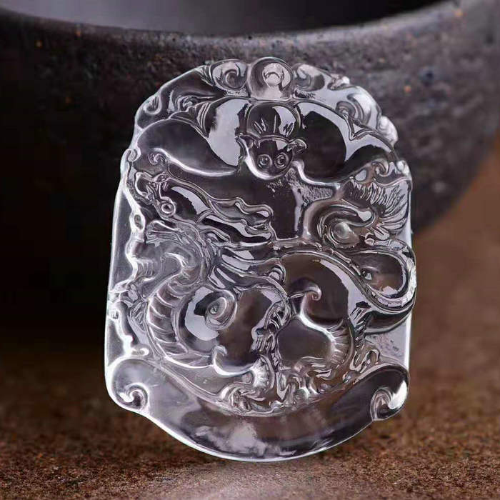 白水晶十二生肖龙吊坠92110088