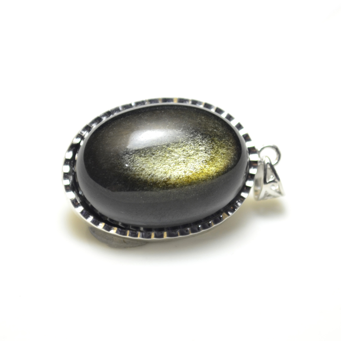 金精灵石银镶嵌挂坠82500124